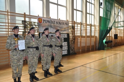 I miejsce naszego zespołu na  IV Wojew&oacute;dzkim Przeglądzie Musztry Paradnej  klas mundurowych woj. podlaskiego